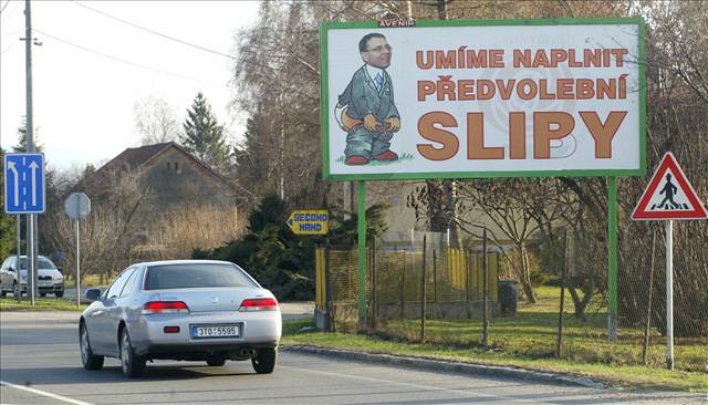 Parodie na předvolební billboard