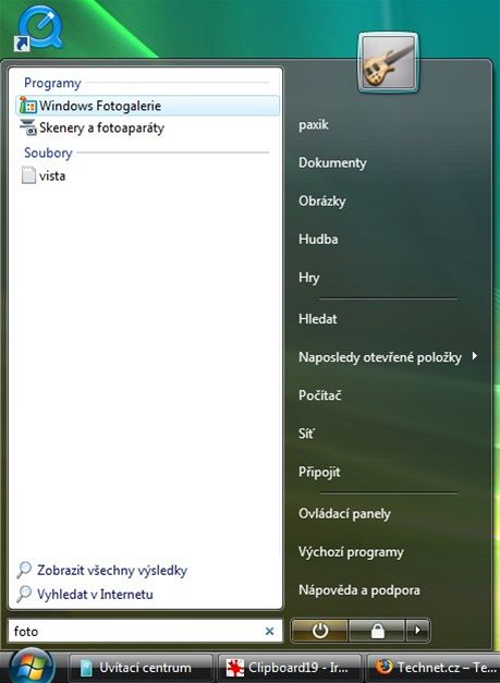 Start - vyhledávání