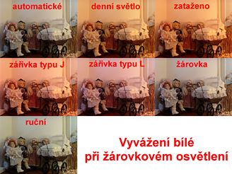 Vyvážení bílé žárovka