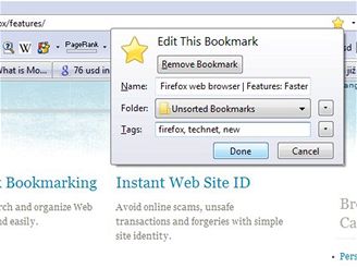 Firefox 3 - Záložky