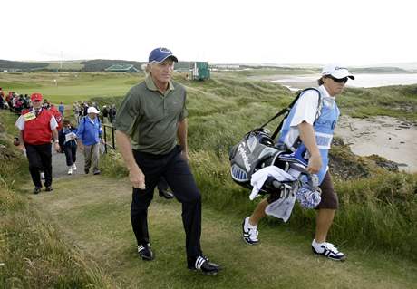 Greg Norman na British Open 2009, trénink. Greg Norman na British Open 2009, trénink.