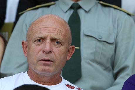 Tiraspol - Slavia: slávistický kouč Karel Jarolím musel kvůli trestu od UEFA zápas sledovat z hlediště. Tiraspol - Slavia: slávistický kouč Karel Jarolím musel kvůli trestu od UEFA zápas sledovat z hlediště.