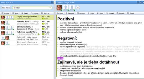 Google Wave - shrnutí výhod a nevýhod jsme vytvořili kolaborativně Google Wave - shrnutí výhod a nevýhod jsme vytvořili kolaborativně