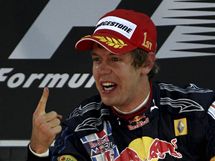 Sebastian Vettel slaví triumf v Abú Zabí