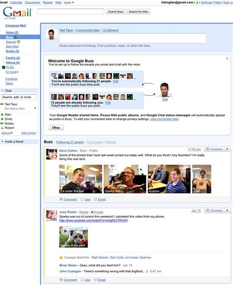 Google Buzz - preview Google Buzz - preview