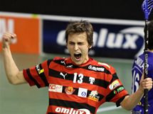 Střešovický florbalista Ullmann jásá. Právě dal gól do sítě Vítkovic Střešovický florbalista Ullmann jásá. Právě dal gól do sítě Vítkovic