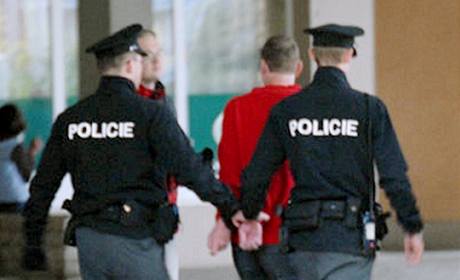 Policisté odvádějí Luboše Dvořáka, který zaútočil pěstí na brněnském mítinku ČSSD na Bohuslava Sobotku. (5. května 2010) Policisté odvádějí Luboše Dvořáka, který zaútočil pěstí na brněnském mítinku ČSSD na Bohuslava Sobotku. (5. května 2010)
