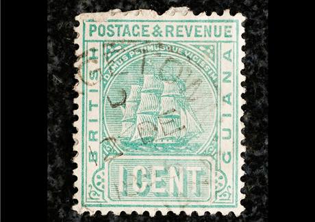 Britská Guyana, slavná jednocentová známka z roku 1856. V poslední dražbě v roce 1980 přišla nového majitele na 935 tisíc dolarů. Britská Guyana, slavná jednocentová známka z roku 1856. V poslední dražbě v roce 1980 přišla nového majitele na 935 tisíc dolarů.