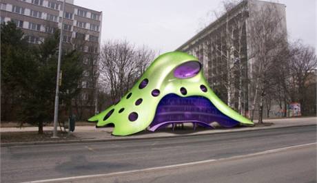 The octopus library becomes a bus-stop. The octopus library becomes a bus-stop.