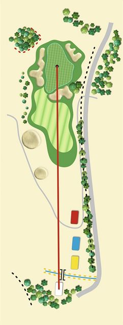Golfové hřiště Old Course v Čeladné, jamka č. 3, nákres.