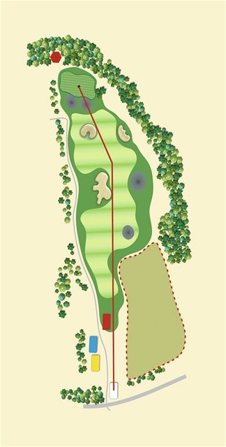 Golfové hřiště Old Course v Čeladné, jamka č. 4 - nákres.
