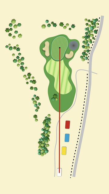Golfové hřiště Old Course v Čeladné, jamka č. 6 - nákres.
