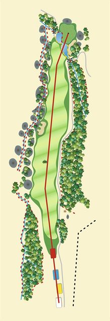 Golfové hřiště Old Course v Čeladné, jamka č. 7 - nákres.