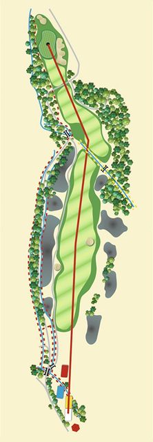 Golfové hřiště Old Course v Čeladné - jamka č. 10, nákres.