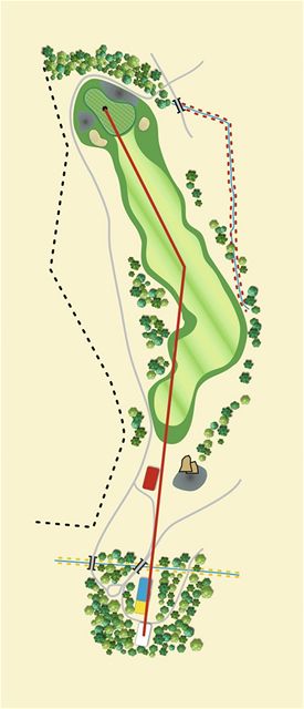 Golfové hřiště Old Course v Čeladné, jamka č. 11 - nákres.