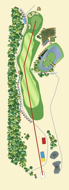 Golfové hřiště Old Course v Čeladné, jamka č. 12 - nákres.