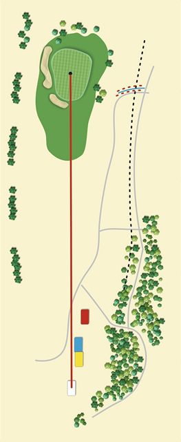 Golfové hřiště Old Course v Čeladné, jamka č. 17 - nákres.