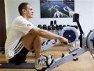 Ondřej Synek na veslařském trenažéru Ondřej Synek na veslařském trenažéru