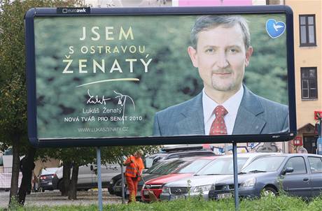 Předvolební billboard Lukáše Ženatého z ODS. Předvolební billboard Lukáše Ženatého z ODS.