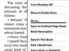 Screenshot displeje: Navigaci po knize usnadňuje i menu - můžeme vyhledávat, pohybovat se po kapitolách, přidávat záložky a poznámky nebo zvýraznit si pasáž v textu Screenshot displeje: Navigaci po knize usnadňuje i menu - můžeme vyhledávat, pohybovat se po kapitolách, přidávat záložky a poznámky nebo zvýraznit si pasáž v textu