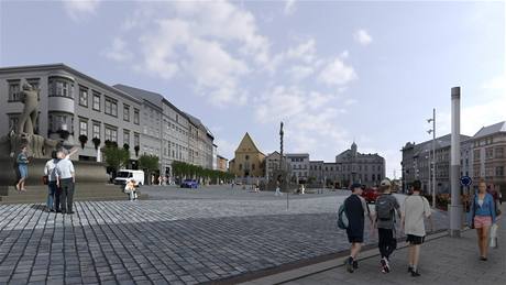 Návrh nové podoby olomouckého Dolního náměstí. Návrh nové podoby olomouckého Dolního náměstí.