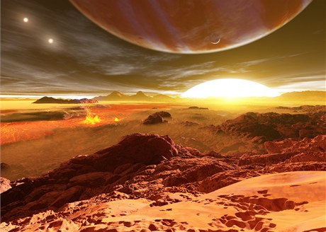 Planeta samotná spadá do třídy "horkých Jupiterů" - plynných obrů, kteří jsou dvakrát (a více) blíže hvězdě, než Země Slunci. Ron Miller nakreslil možnou scénu viditelnou z jejího potenciálního měsíce. Planeta zabírá dominantní část oblohy. Planeta samotná spadá do třídy "horkých Jupiterů" - plynných obrů, kteří jsou dvakrát (a více) blíže hvězdě, než Země Slunci. Ron Miller nakreslil možnou scénu viditelnou z jejího potenciálního měsíce. Planeta zabírá dominantní část oblohy.