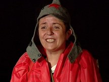 Bára Hrzánová v představení Hrdý Budžes