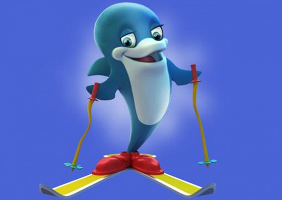 Delfínek, kandidát na oficiálního maskota zimní olympiády v Soči 2014.