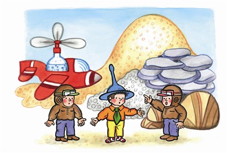 Ilustrace z knihy Neználek v Kamenném městě
