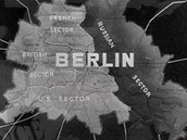 Archivní mapa s rozdělením Berlína na čtyři sektory