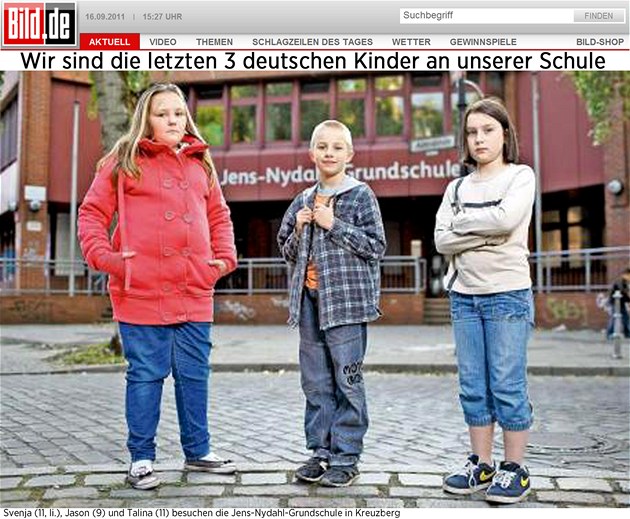 Svenja, Jason a Talina - poslední německé děti základní školy v berlínském
