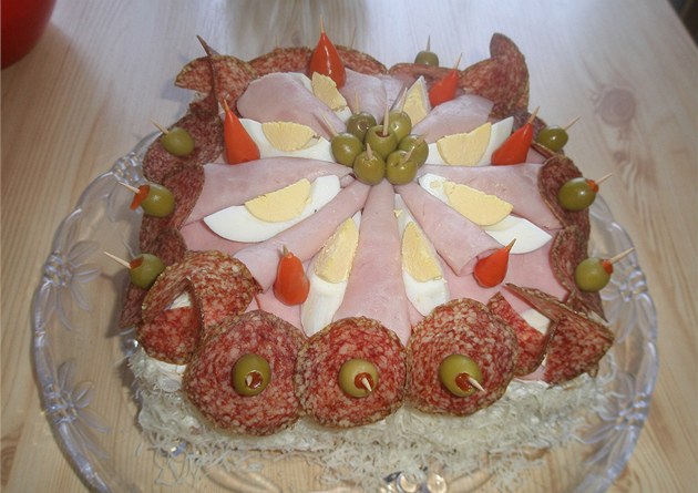 Silvestrovský slaný dort Silvestrovský slaný dort