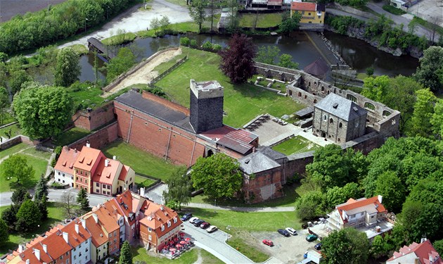 Aerial view of Cheb castle.