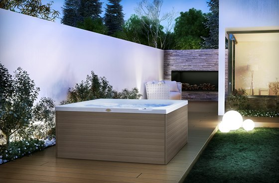 City Spa - její tvary nejvíce vyniknou v čistě bílém provedení vany v kombinaci s dřevěným obkladem panelů. Díky své velikosti - pouhých 160 x 150 cm a výšce 75 cm - ji bez problémů umístíte do každého interiéru, o exteriéru nemluvě. Vana je určena pro pohodlnou relaxaci dvou osob na dvou lehátkách. City Spa - její tvary nejvíce vyniknou v čistě bílém provedení vany v kombinaci s dřevěným obkladem panelů. Díky své velikosti - pouhých 160 x 150 cm a výšce 75 cm - ji bez problémů umístíte do každého interiéru, o exteriéru nemluvě. Vana je určena pro pohodlnou relaxaci dvou osob na dvou lehátkách.