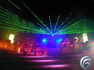 Zelená laserová show