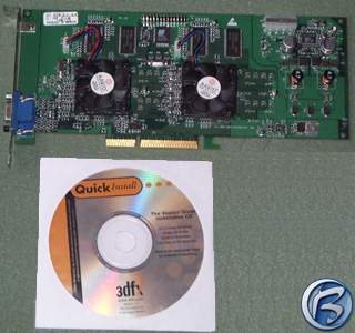 Pohled na kartu 3Dfx Voodoo 5 5500 a příslušenství