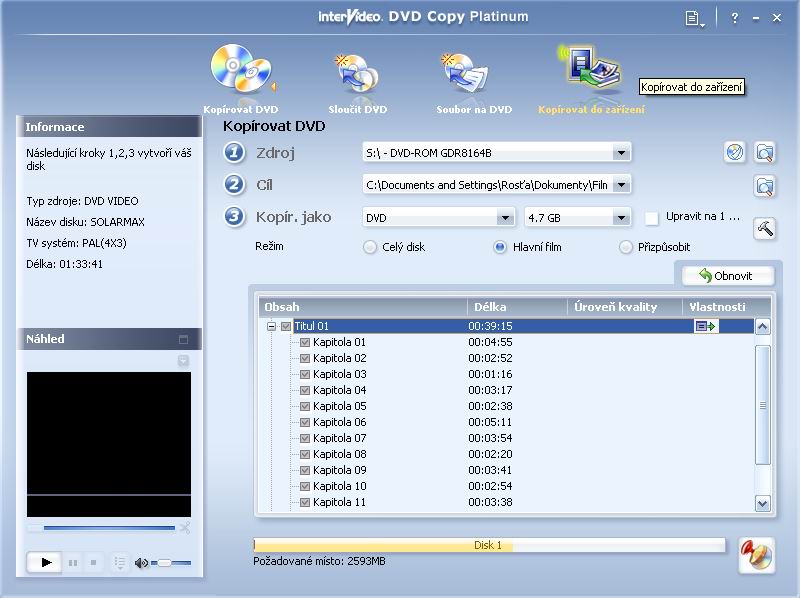 InterVideo DVD Copy 5 - větší obrázek z programu