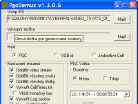 PgcDemux - větší obrázek z programu