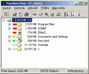 TreeSize Free - větší obrázek z programu