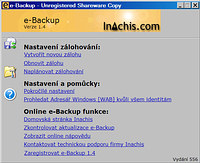 e-Backup - větší obrázek z programu
