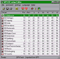 GP3 CC setup Editor - větší obrázek z editoru