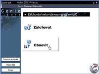 Outlook 2000 / XP backup 2.5 - větší obrázek z programu
