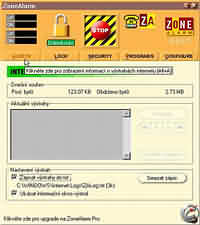 ZoneAlarm - větší obrázek z programu