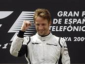 Jenson Button z Brawn GP se raduje z vítězství ve VC Španělska