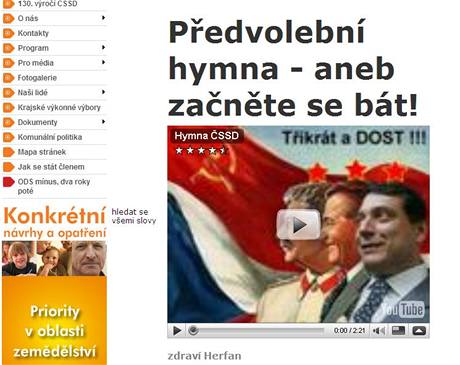 Hackerský útok na stránky sociální demokracie.