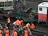 Vykolejený nákladní vlak na vjezdu do hlavního nádraží v Olomouci ve směru od Přerova (22. 6. 2009)