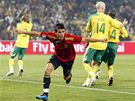 Jihoafrická republika - Španělsko: David Villa se raduje z gólu