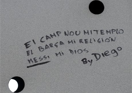 Nápis na zdi tréninkového centra FC Barcelona: 
