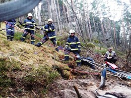 Záchrana koně v obci Mírová pod Kozákovem.